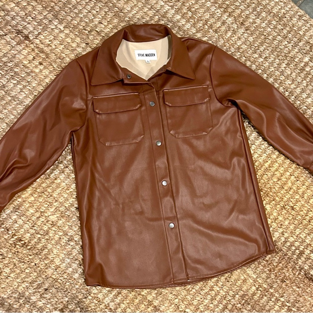 Steve Madden Brown Faux Leather Jacket